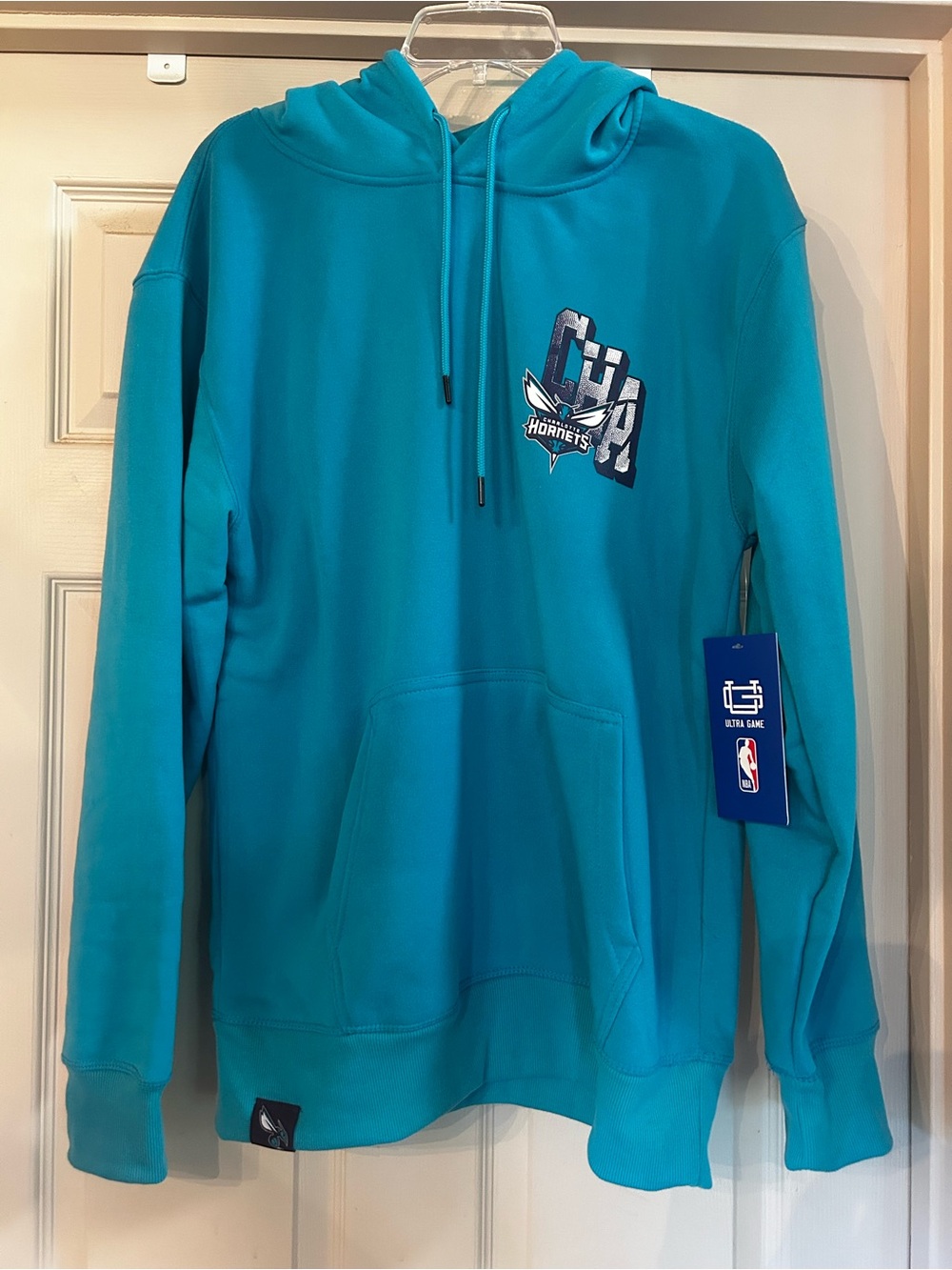 NWT NBA Charlotte Hornets Teal Hoodie w/ Hornets Chest & Back Logo Men’s Large